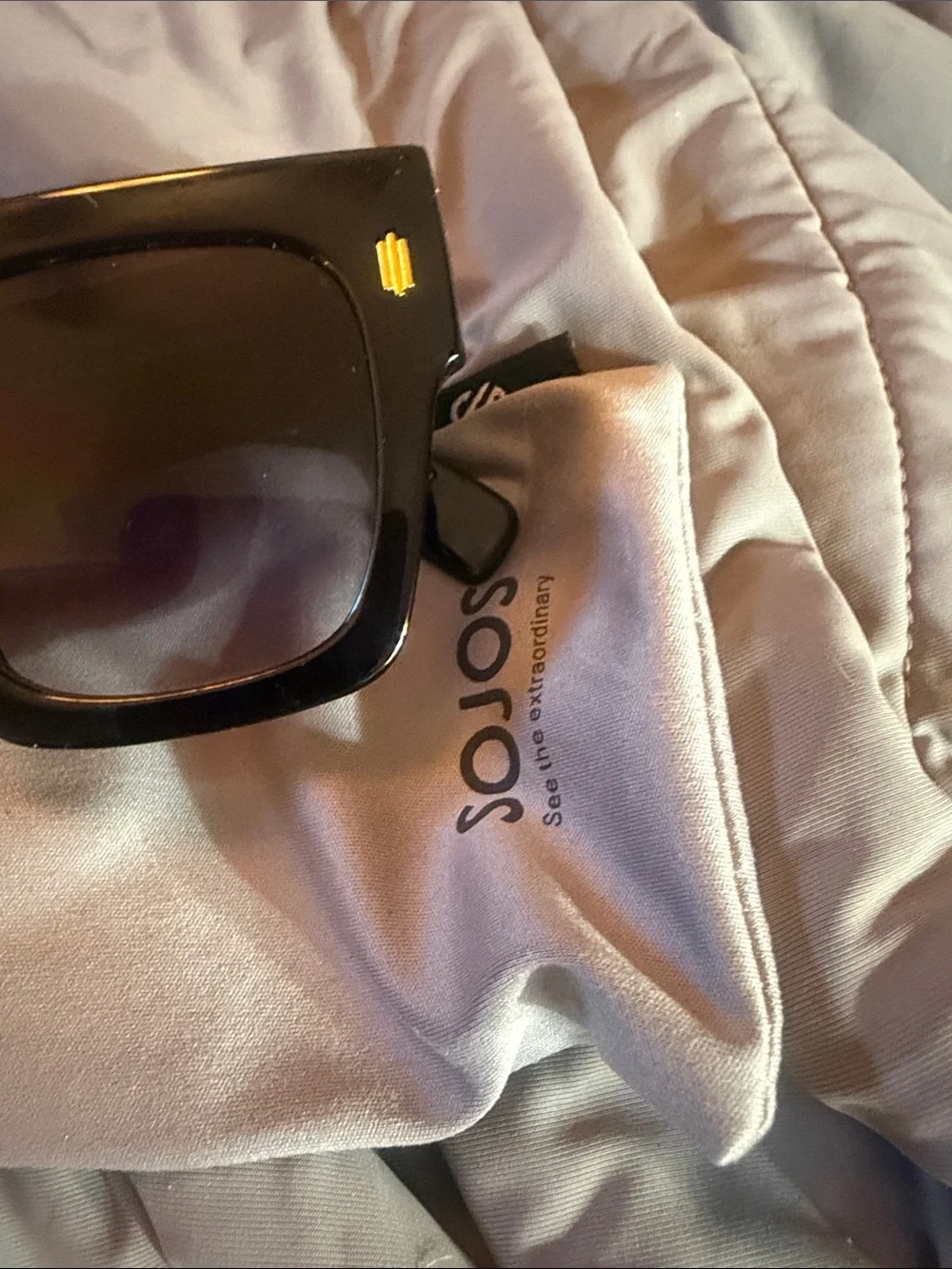 SOJOS SJ2104 Black Oversized Square Sunglasses UV400